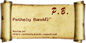 Pethely Bandó névjegykártya